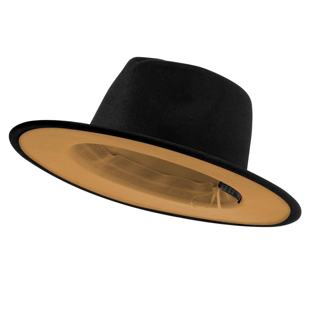8418 Fedora Hats & Wide Brim Fedora Felt Panama Hat 's Dress Hats with Belt